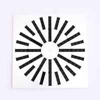 Diffuseur radial de haute qualité 600*36 avec cadre en fer et lame en plastique, motif soleil, grille de ventilation carrée pour climatisation centrale