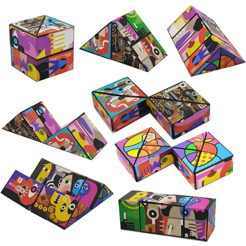 3D Magic Cube Toys Magnet Fidget Toy Transforma-se em Mais de 70 Formas mudando caixa mágica para Adual