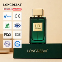 Botellas de Perfume Rectangulares Personalizadas, Mate, Ecológicas, Reciclables, de 30ml, 50ml, 100ml, de Vidrio Transparente Verde con Caja de Empaque