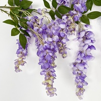 Fleurs artificielles de glycine Cassia à longues branches, style rustique naturel, haute qualité, pour décoration suspendue de plafond de mariage et d'hôtel