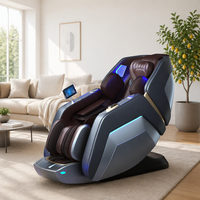 Sillón de Masaje 2026 4D Medior Eléctrico de Cuero, Sillón Reclinable para Sala de Estar, Masajeador Corporal, Sillón de Masaje Triple Plegable