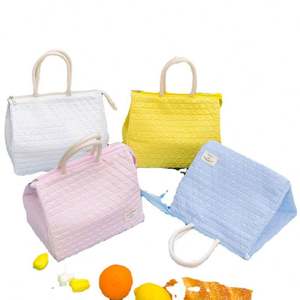 Bolsa Térmica Personalizada Color Crema para Almuerzo, Ideal para Estudiantes y Trabajadores, para Llevar Comidas, Bolsa Aislante de Papel de Aluminio para Alimentos, Bolsa Refrigerante para Bento - Product Image 1