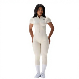 Body de una pieza con cremallera y logo personalizado para mujer, sexy, para gimnasio, fitness, yoga, monos y enterizos para mujer - Product Image 1