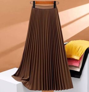 I-0521 Women's Casual Summer Natural Waistline Knee-Length A-Line <b>Chiffon</b> Skirt Hanging Feeling Solid Color Quick Dry Digital - Product Image 4