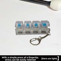 Plastic RGB Lighting Effects Creative Stress-relief Keychain Mechanical Blue-switch Glowing Transparent Keycap