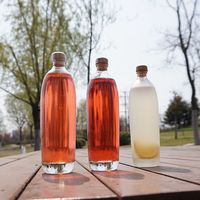 Bouteilles en verre cristallin transparent avec bouchon anti-fuite pour vin, jus, kombucha et boissons maison
