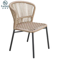 Chaises de salle à manger d'extérieur modernes empilables en rotin tressé avec structure en aluminium, écologiques, pour salon et jardin de villa