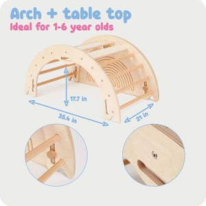 Chaise berçante en bois Montessori ouverte avec coussin coulissant une fonction pliable pour les salles de jeux des tout-petits dans la cuisine ou le salon - Product Image 3