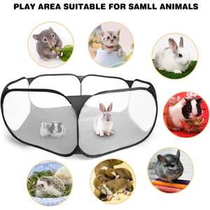 <span class=keywords><strong>Cage</strong></span> pour animaux Tente d'intérieur <span class=keywords><strong>Cage</strong></span> pour cochon d'inde <span class=keywords><strong>Cage</strong></span> respirante transparente pour lapin Clôture d'exercice ouverte pour chat Stylo pour chien - Product Image 5