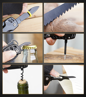 Produits à forte demande 11-en-1 ciseaux pliables scie ouvre-bouteille Combo multifonctionnel Edc outil couteau pour la survie en plein air