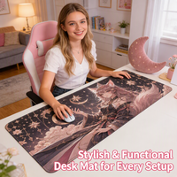Tapis de souris grand format Anime, design personnalisable, base antidérapante, texture douce, nettoyage facile, matériau durable