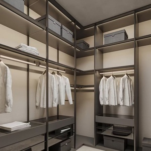 BALOM Modern Aluminum Frame Glass <b>Sliding</b> Door Walk in Closet Modular Custom Bedroom Furniture OEM Factory - Product Image 3