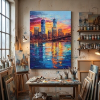 Peinture à l'huile artisanale sur toile de coton 450 GSM, décor mural 3D de luxe pour la maison, paysage moderne, design original sur mesure