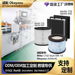 Best <b>Air</b> <b>Purifier</b> <b>Filter</b> Cartridges H13 H12 H11 True <b>Hepa</b> Activated Carbon For Miko Okaysou C102 Ibuki MA-18 AirMic4S - Product Image 5