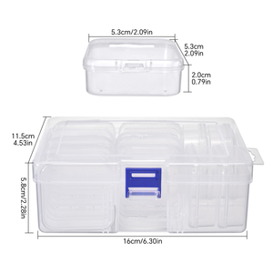 Boîte de rangement pour bijoux en plastique anti-poussière à 14 compartiments, boîte de rangement rectangulaire pour outils à ongles UV, accessoires pour nail art - Product Image 3