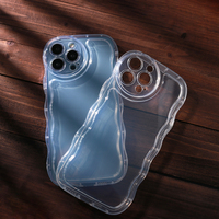 Coque arrière transparente en TPU souple pour Iphone 14, motif vague, Airbag antichoc