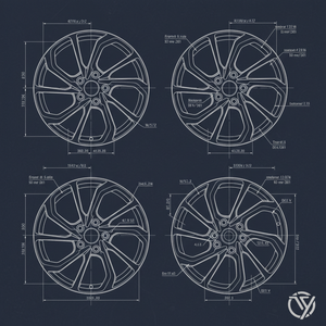 Ruedas todoterreno personalizadas forjadas, tipo turbina, color gris mate, de 19, 20 y 21 pulgadas para SUV - Product Image 3