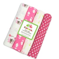 Couverture en flanelle de coton pour nouveau-né, lot de 4 pièces, chaque pièce mesure 76*102 cm, douce pour la peau