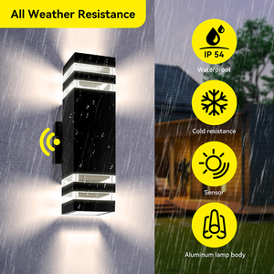 Lampada da Parete LED E26 per Esterni con Sensore di Movimento dal Tramonto all'Alba, Impermeabile, Certificata CE ETL, Illuminazione Smart per Casa Moderna - Product Image 3