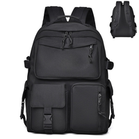 Sac de voyage multifonctionnel respirant avec grande capacité, sacoche pour ordinateur portable d'affaires, sac à dos élégant de couleur unie pour étudiant avec roulettes