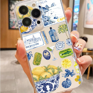 <span class=keywords><strong>Coque</strong></span> de téléphone portable transparente en TPU souple avec impression de coquille de cocktail Lemon Stamp pour <span class=keywords><strong>iPhone</strong></span> <span class=keywords><strong>11</strong></span> 12 13 14 15 16 17 Pro Max Air - Product Image 1