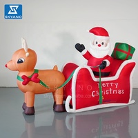 Décoration de Noël Publicité Gonflables Père Noël Modèle Gonflable avec Chariot De Renne