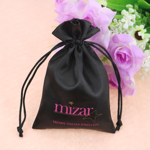Custom Printed Hair Collection Drawstring <b>Bag</b> Rings Necklace Earrings Jewelry Packaging Satin Pouch for Wigs <b>Dust</b> <b>Bags</b> - Product Image 4