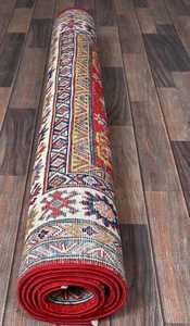 Tapis en laine d'exercice à la maison moderne rouge noué à la main médaillons géométriques kazaks Design personnalisable motif abstrait ensembles de tapis - Product Image 6