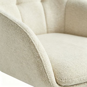 Chaise de salle à manger pivotante moderne avec accoudoirs fixes et base en métal, chaise de salon, chaise de bureau, fauteuil - Product Image 6