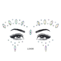 Autocollants de visage en strass virals, maquillage lumineux, tendance TikTok, art corporel pour festivals, bijoux en cristal DIY pour Halloween