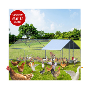 Fourniture d'usine Durable Grand <span class=keywords><strong>clapier</strong></span> à lapins 19.5x9.8x6.5 pieds Cages à poulets galvanisées Installation facile État neuf - Product Image 6
