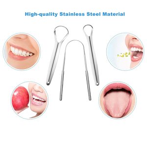 Juego de Limpiadores de Lengua en Forma de U con Logotipo Láser Personalizado al por Mayor, 3 Piezas de Acero Inoxidable con Estuche - Product Image 4