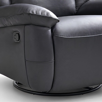 Fauteuil d'appoint moderne pivotant en cuir pleine fleur, structure en bois massif, éponge haute densité, pour salon