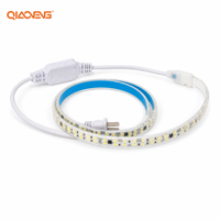 Bande LED sans transformateur 220V IP65 PVC 2835 240LEDs/m 3500K Blanc Chaud Ra70 CRI Dimmable pour Éclairage Extérieur