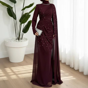 Verified Supplier Muslim Red Wedding Dresses Comfortable Chiffon Material |  Alibaba.com