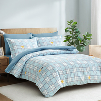 Parure de lit personnalisée 100 % polyester tissé imprimé, housse de couette et draps 200 fils/pouce² toutes saisons, vente en gros en dropshipping