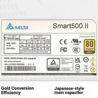 Alimentation industrielle Delta Smart500Ii 500W certifiée Or à sortie directe (PFC actif/Tension pleine 100-240V/8cm)