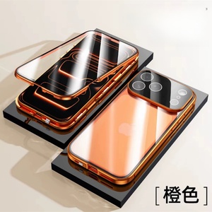 เคสโทรศัพท์ใสขอบโลหะกระจกนิรภัยสองด้านสำหรับ iPhone 17 16 15 14 Pro Max รุ่นอัปเกรดแบบแม่เหล็ก - Product Image 5
