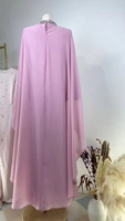 Robe longue arabe élégante Sharut Ramadan 2026 avec perles et strass, col élégant, cape, abayas de Dubaï, kaftan, robe islamique élégante