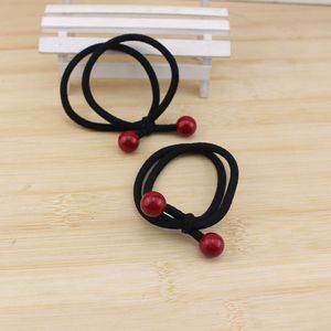 Grande élastique à cheveux en forme de haricot rouge 25 cm, haute élasticité, accessoire décontracté en résine plastique - Product Image 4