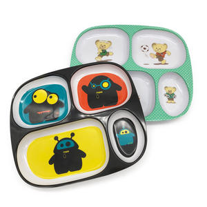 Plato de Cena Infantil Rectangular de Melamina con Cuatro Compartimentos, Diseño de Dibujos Animados, Resistente a Roturas, Apto para Lavavajillas, para Bebés - Product Image 4