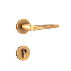 Solid <strong>Brass</strong> Interior <strong>Door</strong> Lock <strong>Handle</strong> Split Luxury Privacy Copper <strong>Door</strong> Lever <strong>Handles</strong> - Product Image 3