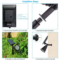 Projecteurs solaires LED d'extérieur, étanches IP65, luminosité réglable, pour jardin, cour, allée, patio, décoration