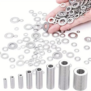 Baiguluo Stainless Steel 304 Flat <b>Washers</b> Set 80 180 360 580 Pcs For General Industry Use - Product Image 1