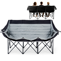 3-Personen-Campingstühle Übergroße Camping-Couch für Erwachsene Robuste Klappstühle mit Getränkehalter für Draußen und Strand