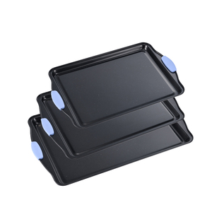 Offre Spéciale : Ensemble de 3 Plaques de Cuisson Antiadhésives avec Poignées en Silicone, en Acier Carbone, pour Four et Multi-usages - Product Image 2