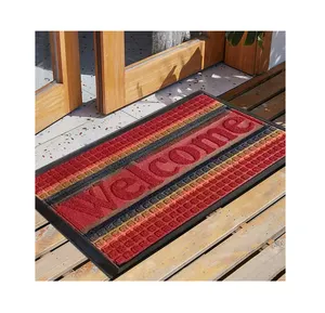 2023 hotsale wholesale plain coir wooden door mats blank design logo mats brand logo for home entrance