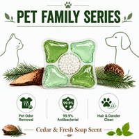 Tablettes de lessive pour animaux de compagnie - Détergent antibactérien en dosettes au parfum frais de cèdre pour chiens et chats