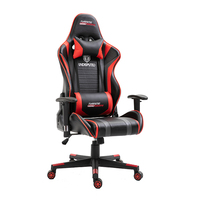 Chaise pivotante pour compétition de course minimaliste avec logo personnalisé Chaise de jeu en cuir synthétique noir rouge coloré pour la maison et le bureau