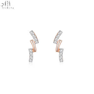 Pendientes de Diamantes Finos al por Mayor para Mujer, Joyería de Oro Rosa de 18K, Diseño de Diamantes Naturales de Forma Redonda - Product Image 1